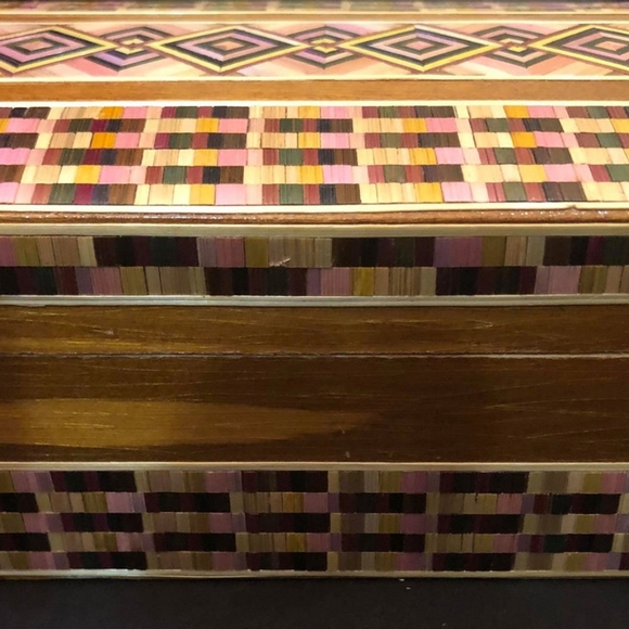 USSR Vintage Wooden Multi Color Trinket Box - Picture 4 of 7